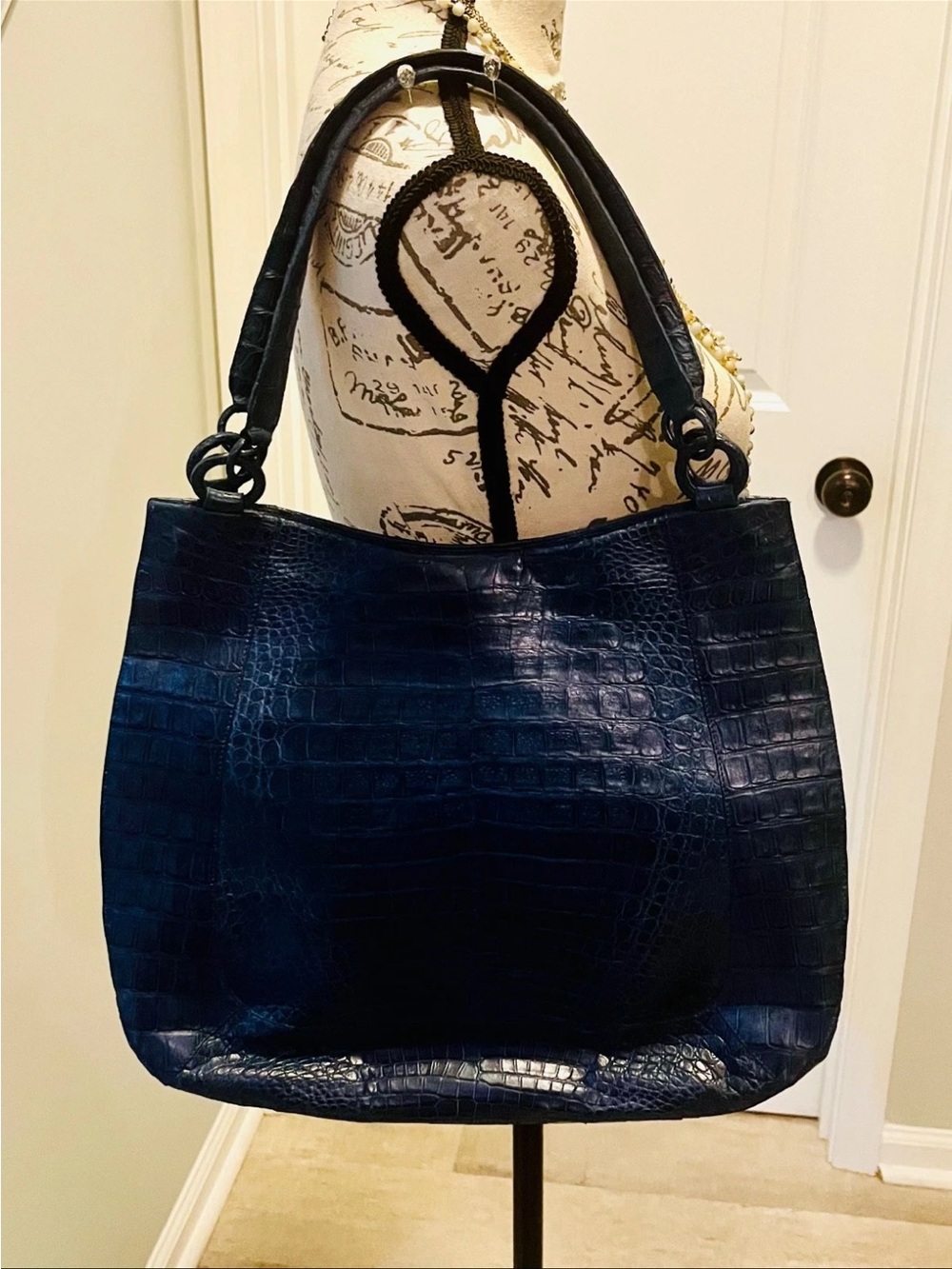 Nancy Gonzalez Blue Exotic Skin Leather Tote Luxury Bag - Picture 14 of 14